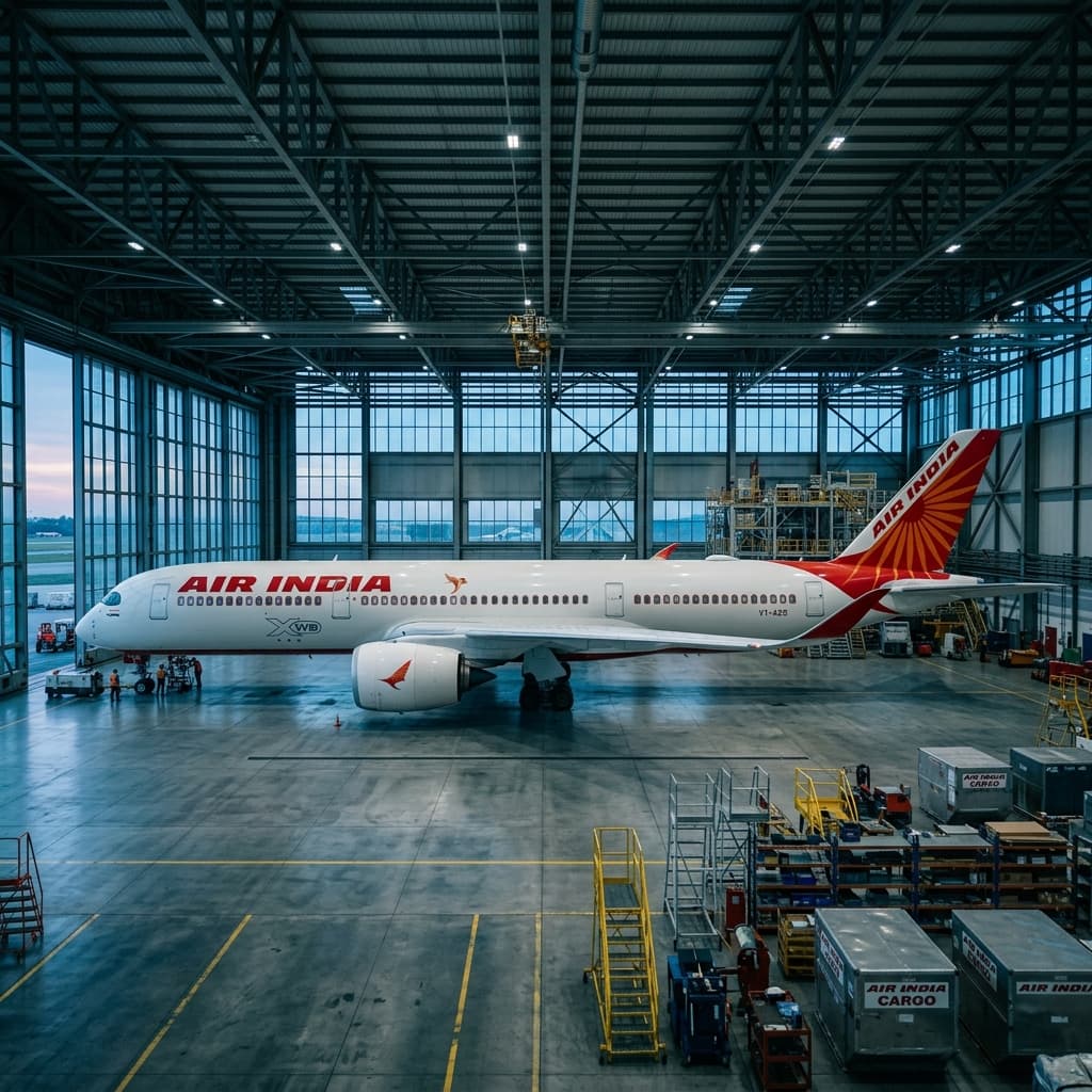 Air India aircraft in hangar — Wings of Change